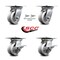 Service Caster 4 Inch V Groove Semi Steel Swivel Caster Swivel Locks 2 Brakes SCC, 2PK SCC-35S420-VGR-BSL-2-SLB-2 - alternate 3